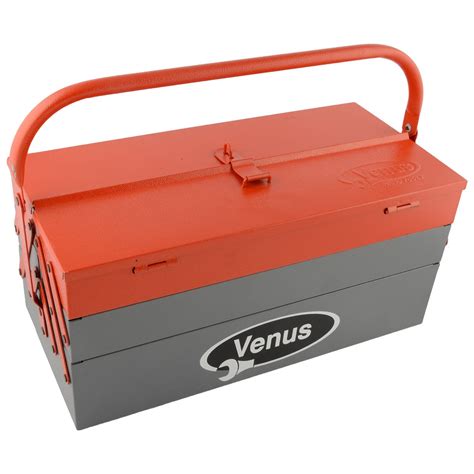 Venus VTB Metal Tool Box with 5 Compartments (Red)